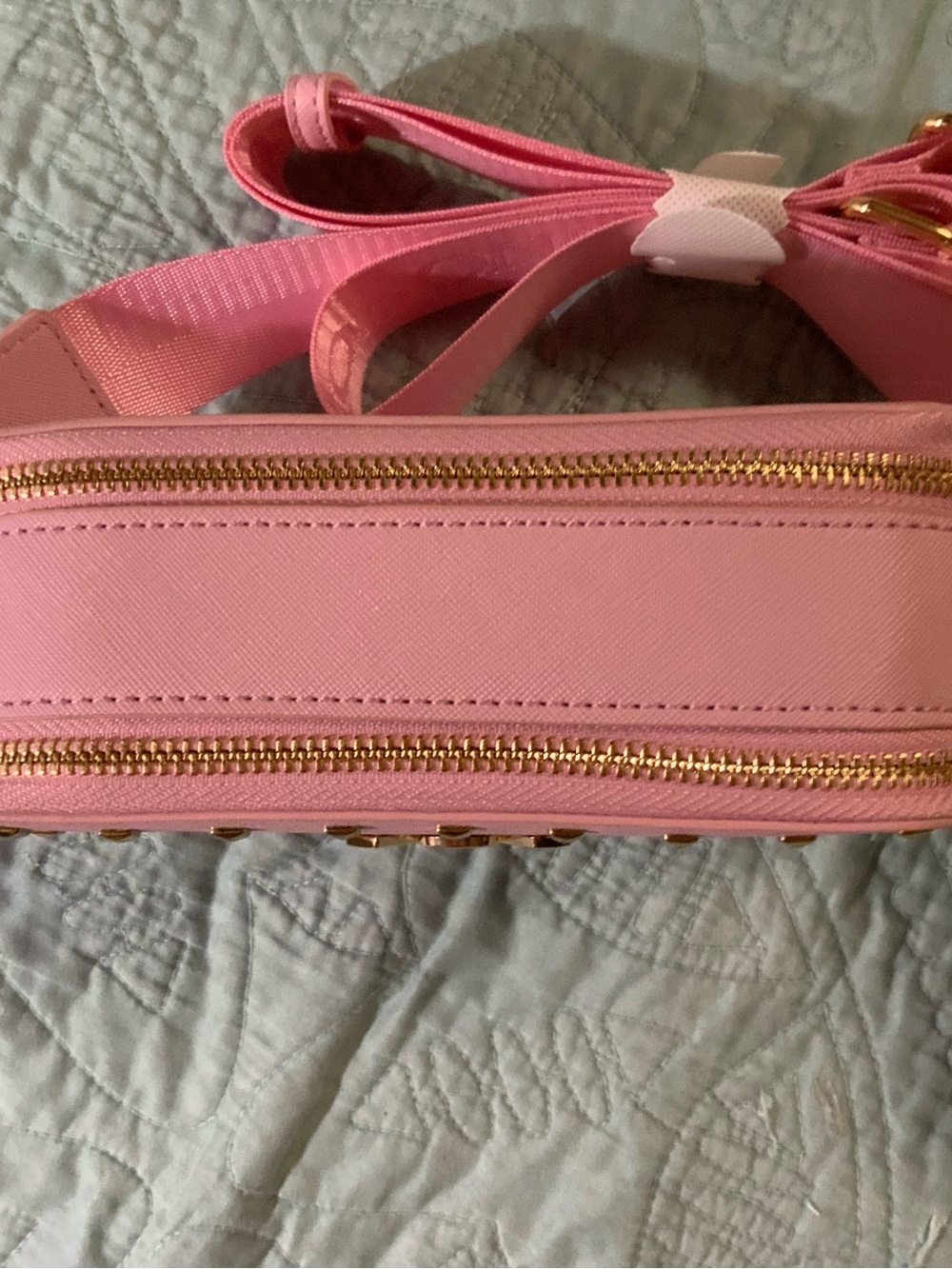 Valentino Orlandi Pink Crossbody with Gold Studs - Picture 5 of 5